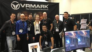 Futuremark's GDC booth showing some of the VRMark team