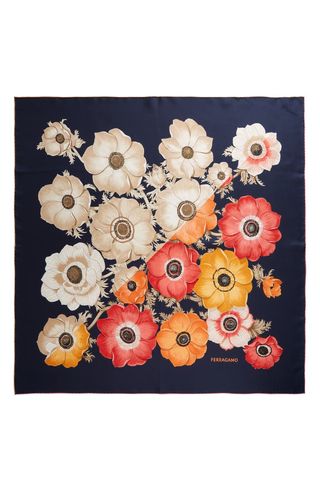 Anemone Flower Silk Scarf