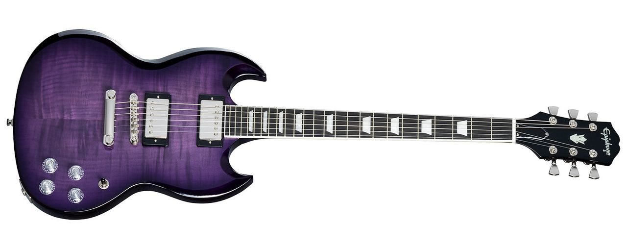 Epiphone Modern FIgured SG, in new Purple Burst and Mojave Burst finishes for 2024