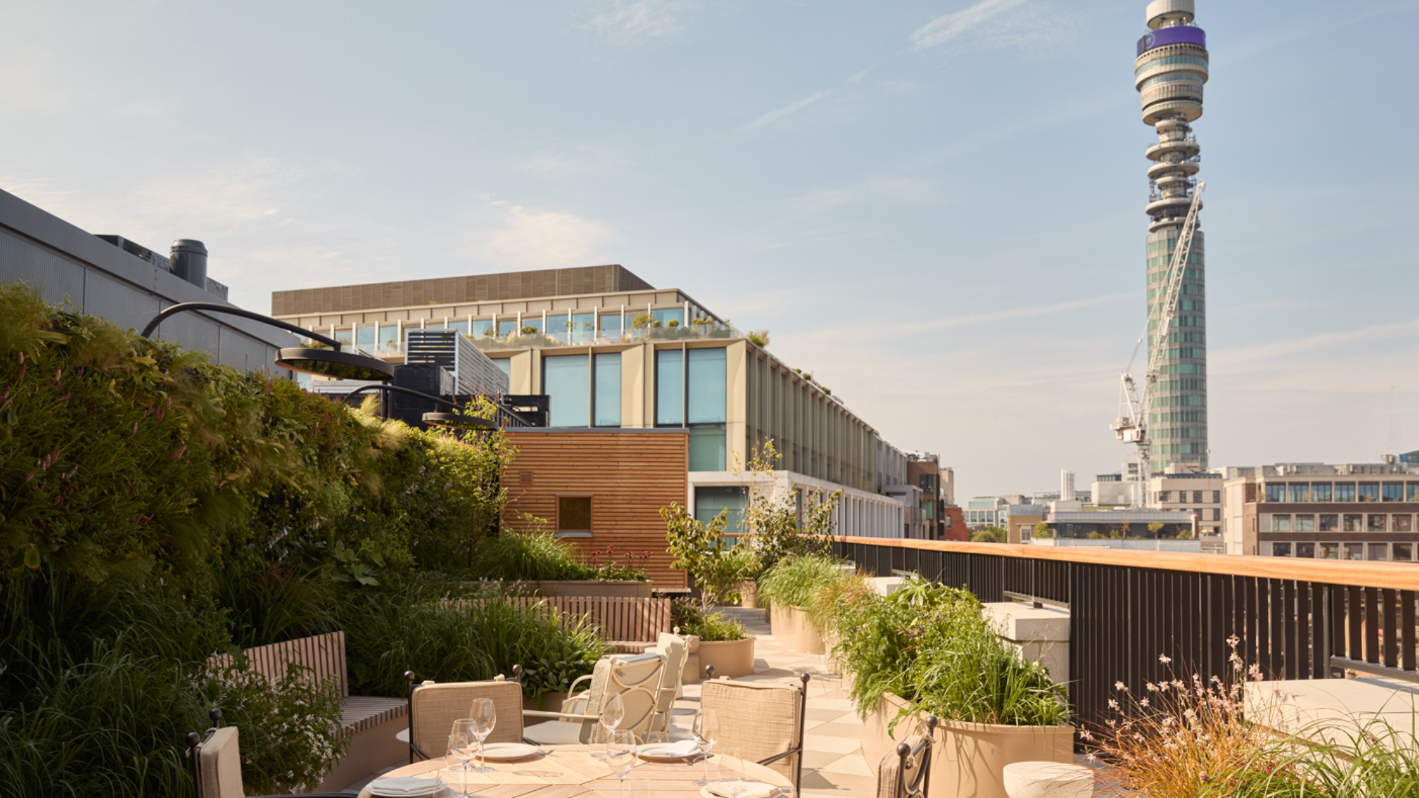 The Newman roof terrace with view of the BT Tower