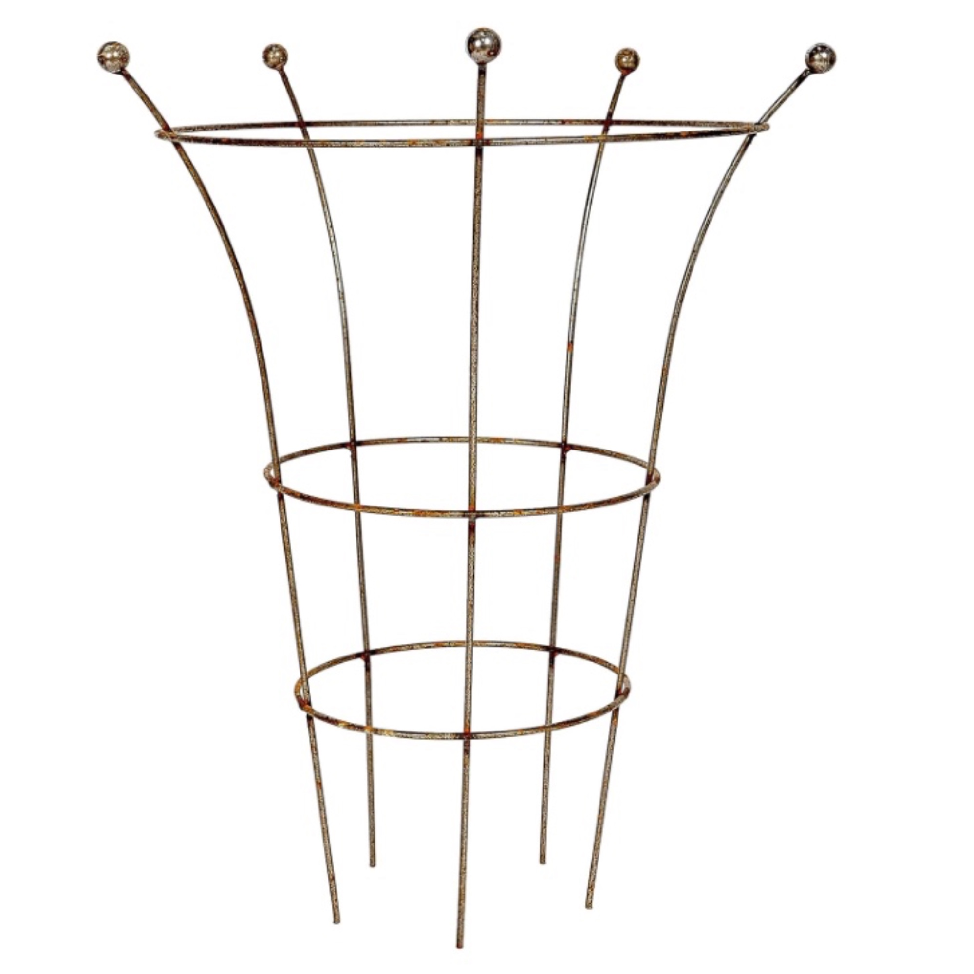 Ruddings Wood, Large Heavy Duty Natural Rust Herbaceous Plant Support Ring, 79 x 50cm