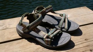 Teva Terra Fi Lite walking sandals on a dock