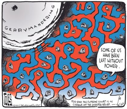 Political cartoon U.S. hurricanes Congress gerrymandering