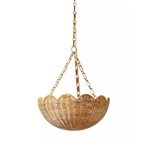 Serena &amp;amp; Lily , Scallop Handwoven Wicker Chandelier