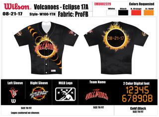 The Salem-Keizer Volcanoes will wear special jerseys as they play a game on Aug. 21 — commemorating the pause for a rare total solar eclipse.