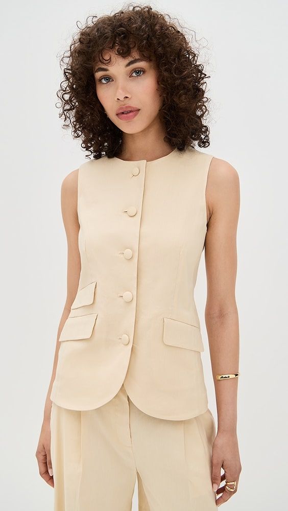 Rag &amp; Bone Slade Crew Linen Vest