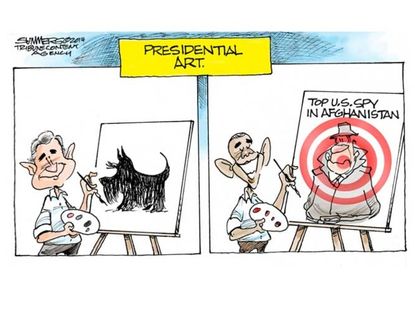 Political cartoon White house identifies top Afghan spy