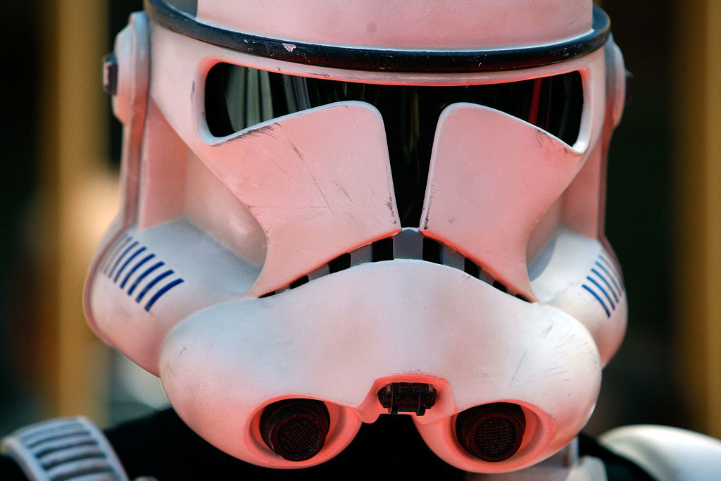 LOS ANGELES, CA - AUGUST 10: A Clone trooper stands on the Red Carpet at the Premiere Of Warner Bros. "Star Wars: The Clone Wars" on August 10, 2008 at the Grauman's Egyptian Theatre in Los Angeles, California.