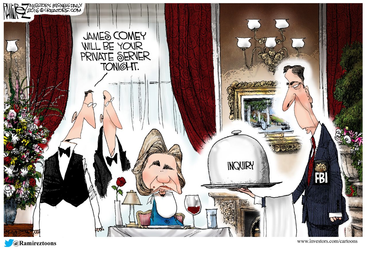 Political Cartoon U.S. Hillary FBI 2016