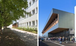 Left & Right: views of the exterior of the building