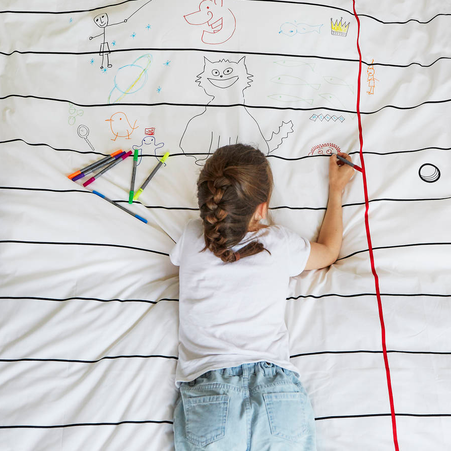 doodle draw on bedding