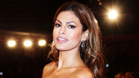 eva mendes on a black background