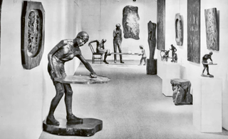 Sculptures and artworks in gallery