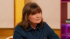 lorraine kelly wearing a denim dress
