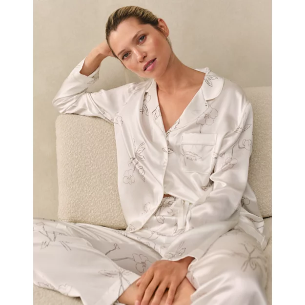 Silk Classic Piped Floral Pyjama Set | Pyjamas | the White Company