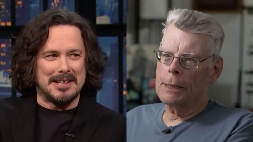 Side by side of Edgar Wright and Stephen King.