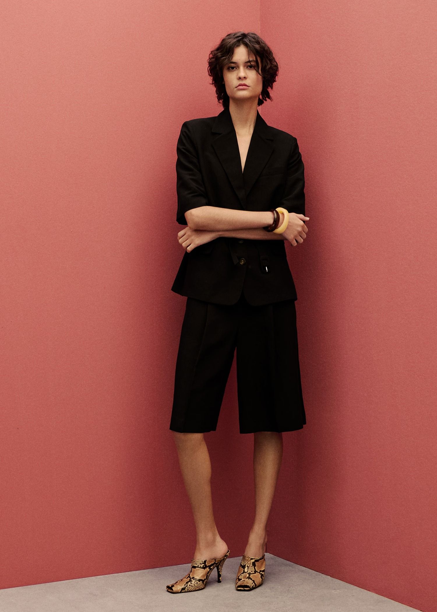 black Bermuda shorts