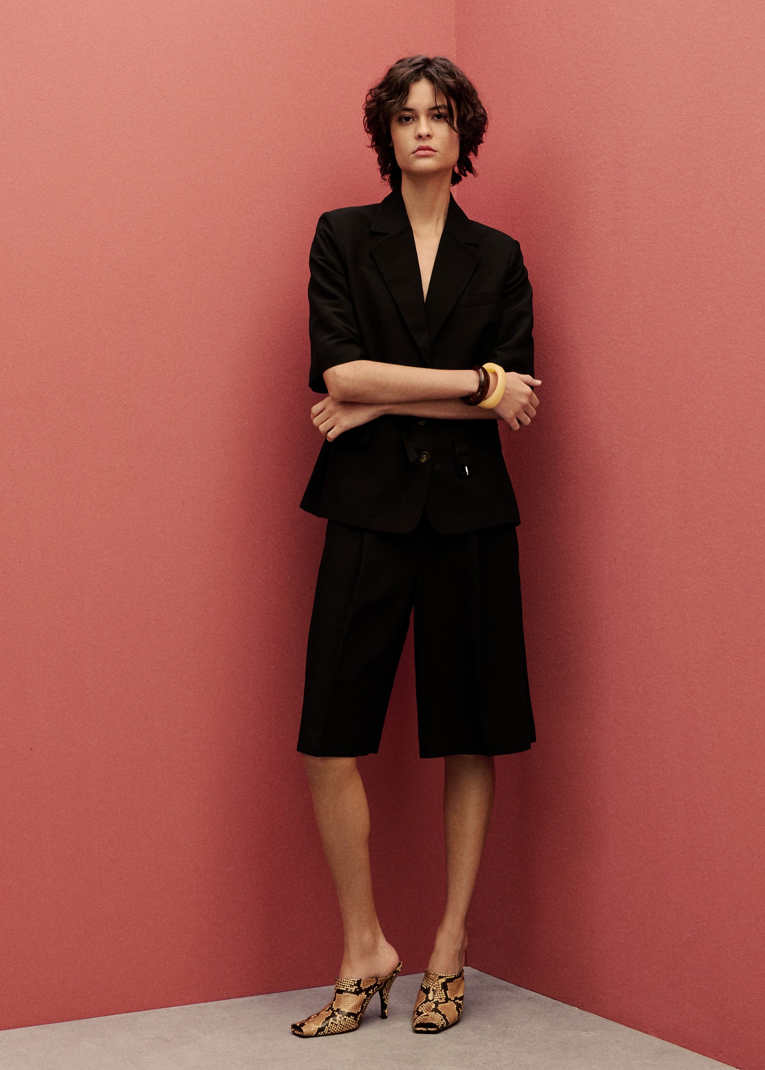 black Bermuda shorts