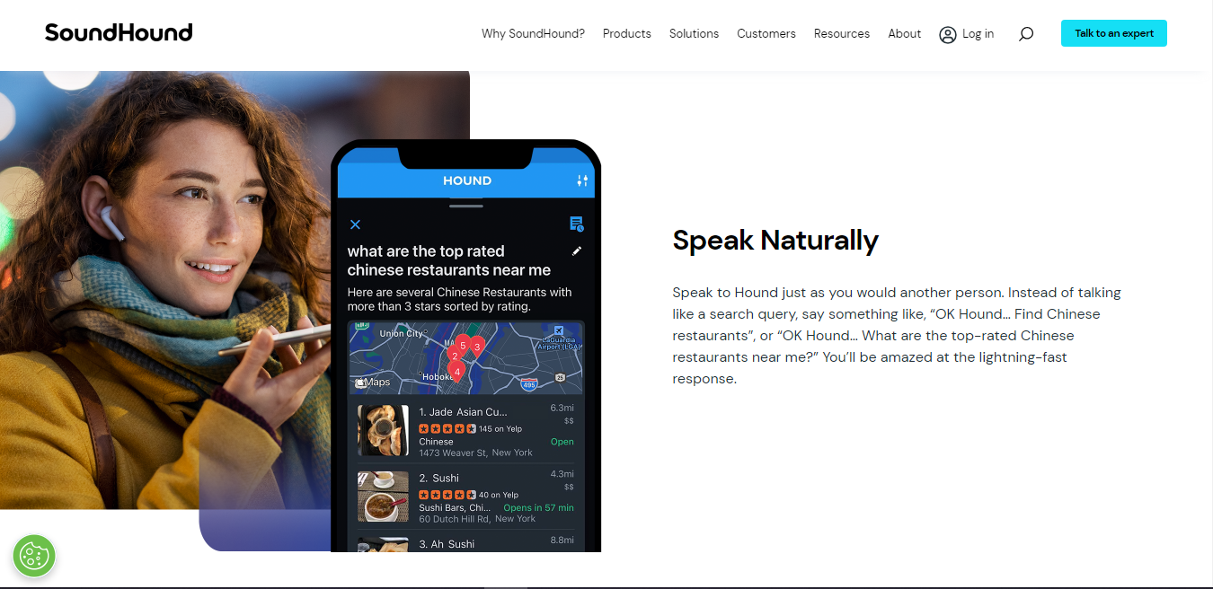 Website screenshot for SoundHound