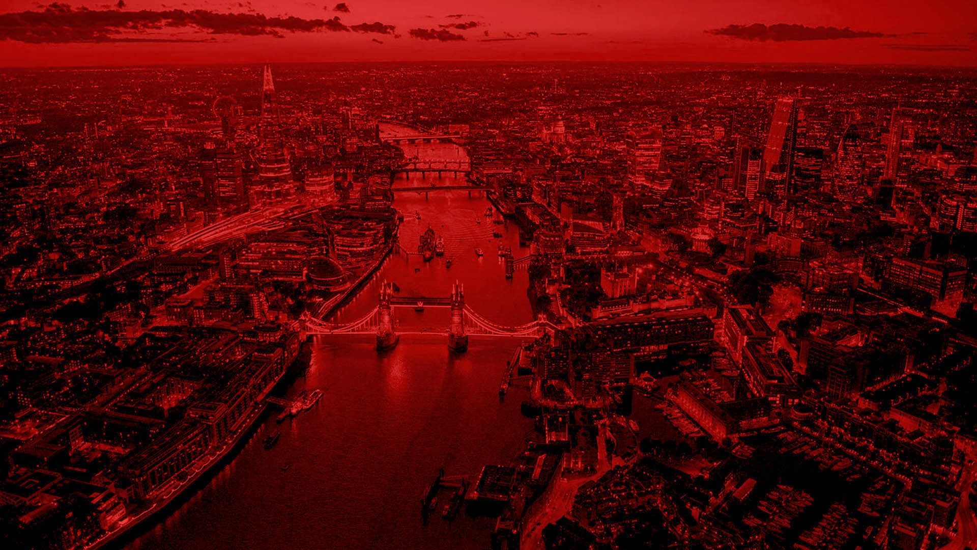 London blood red from high above.
