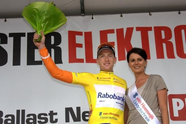 Overall race leader Jos Van Emden (Rabobank) on the podium.