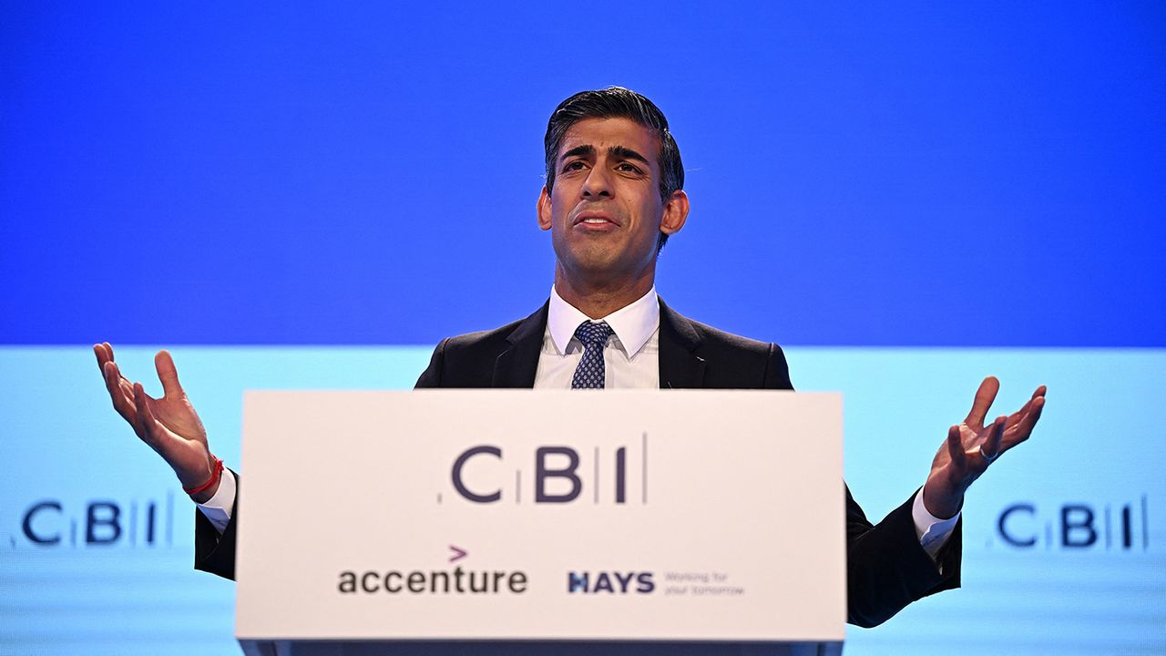  Rishi Sunak gives a speech at the Confederation of Business Industry (CBI) 