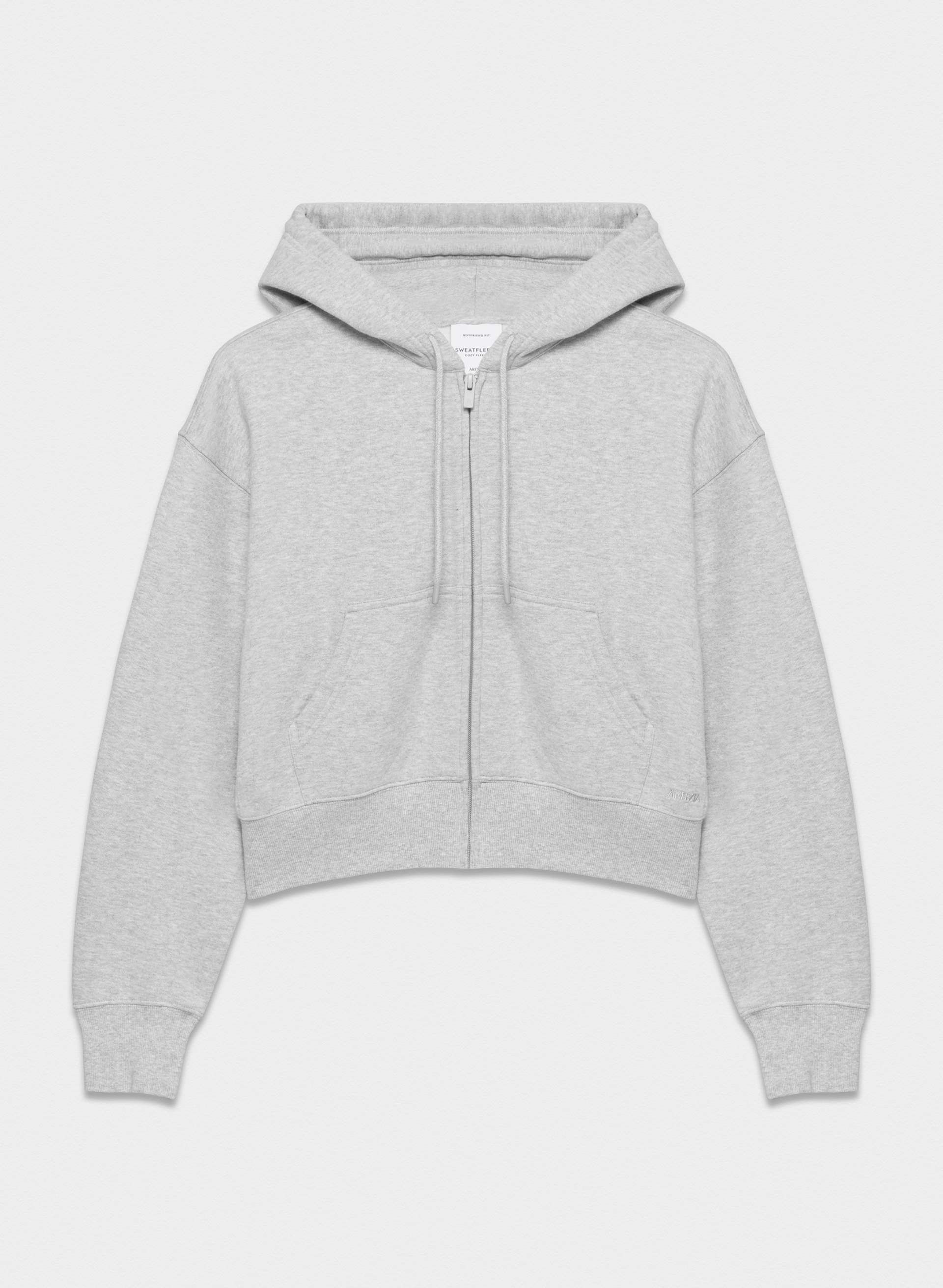 Cozy Sweatfleece Boyfriend Boxy Zip Hoodie