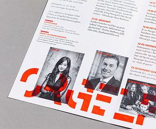 This design by Daniel Brokstad demonstrates how the simple but bold use of colour and typescript can create a striking event brochure. Find more of Daniel's work at http://www.danielbrokstad.com/