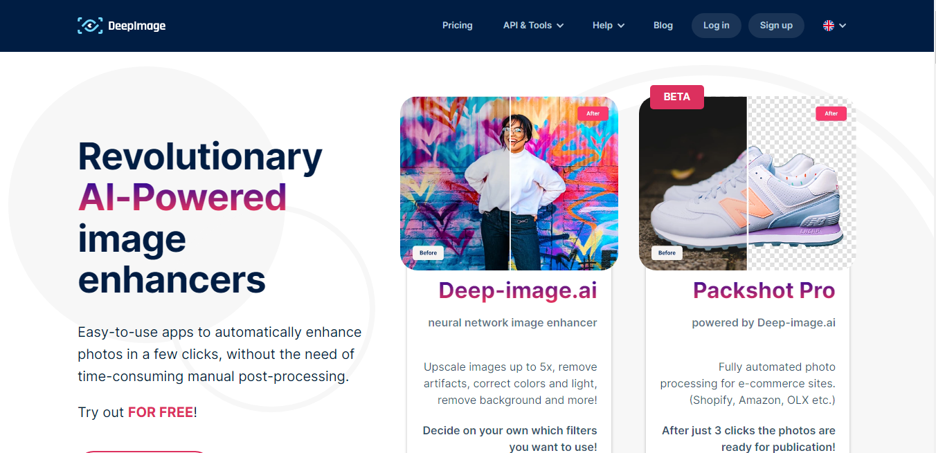 Website screenshot for Deep Image