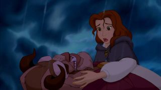 The Beast dies in Belle's arms in Beauty and The Beast