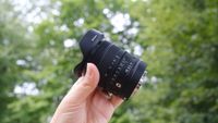 A photograph of the Sony FE 8-14mm f/3.5 Fisheye G lens outdoors
