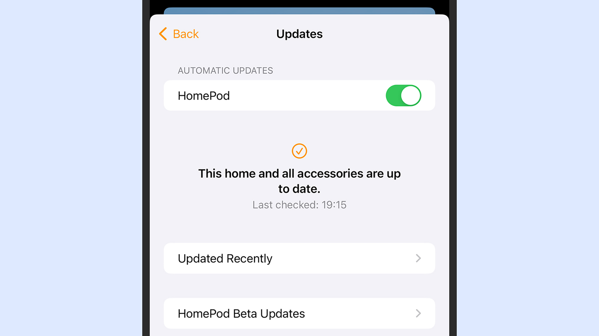 Apple Home app software update