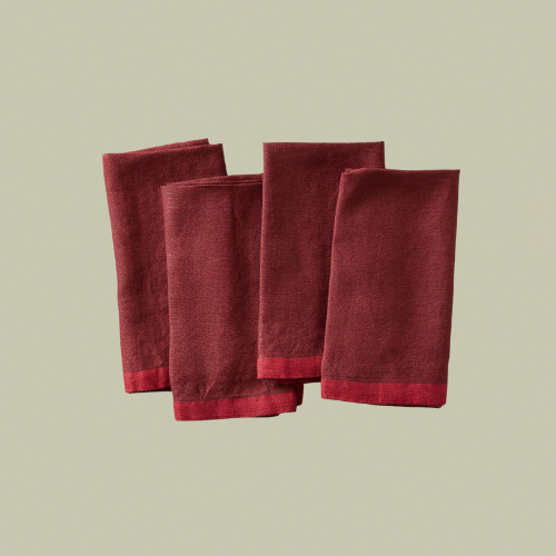 Burgundy linen napkins