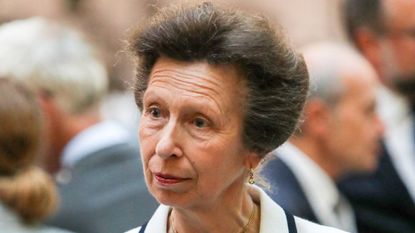 Princess Anne's ivory blazer wows at recent engagement. Seen here Princess Anne attends an event celebrating 200 years of Henry Poole banking with Coutts