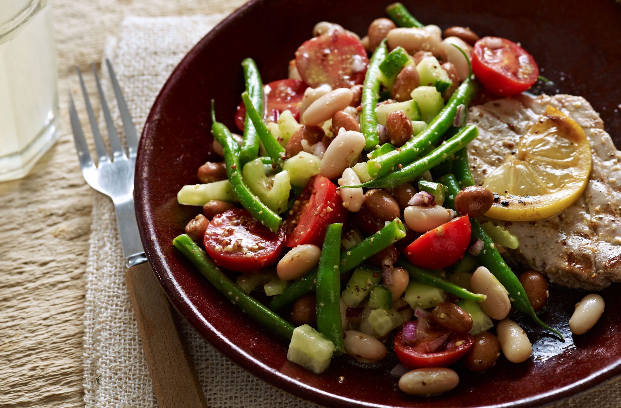 Mixed bean salad with mustard dressing recipe Mixed bean salad with mustard dressing recipe