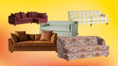 collage of sofas from anthropologie