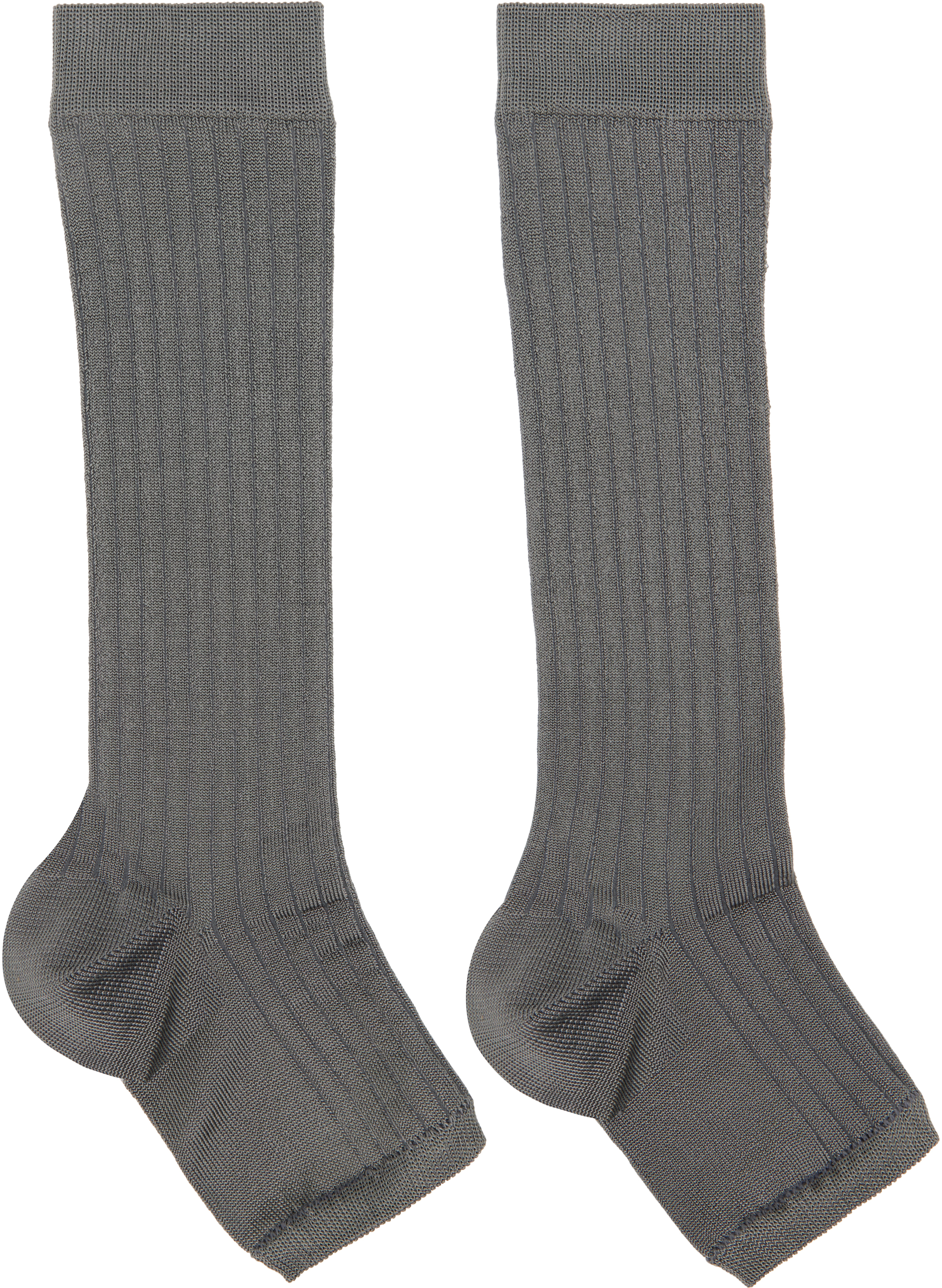 Ssense Exclusive Gray Long Toeless Socks