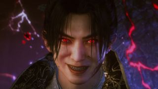 Nioh 3 warrior smiling with red eyes