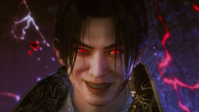 Nioh 3 warrior smiling with red eyes