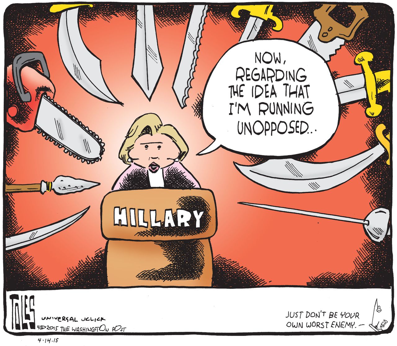 Political cartoon U.S. Hillary Clinton 2016