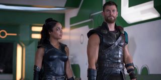 Chris Hemsworth and Tessa Thompson in Thor: Ragnarok