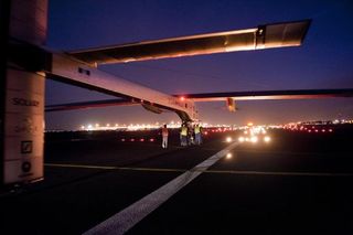 The solar plane arrives in Brussels