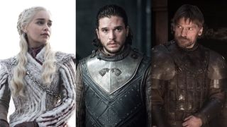 From left to right: Emilia Clarke, Kit Harington and Nikolaj Coster-Waldau in Game of Thrones