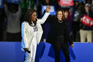 Kamala Harris at a rally in Philadelphia, Pennsylvania