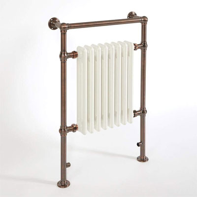 column bathroom radiator with heated towel rail