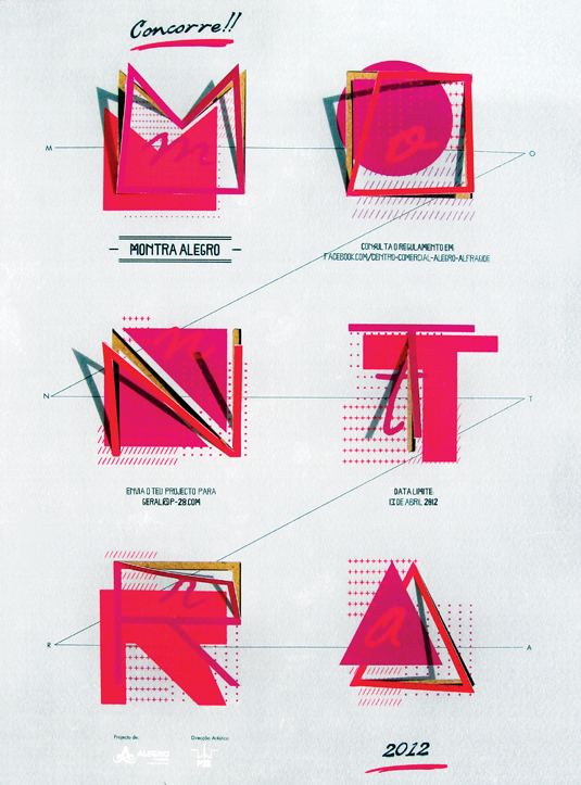 Typography plays with 3D form and shadows to great effect