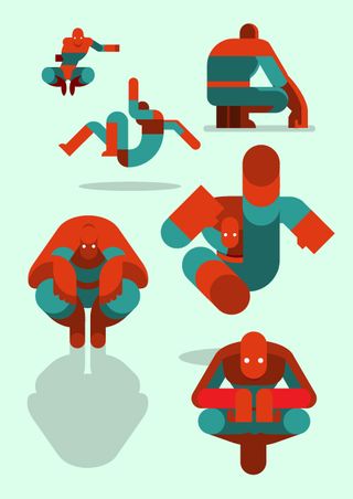 flat design superheroes