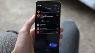 The Google Messages app on the Pixel 3