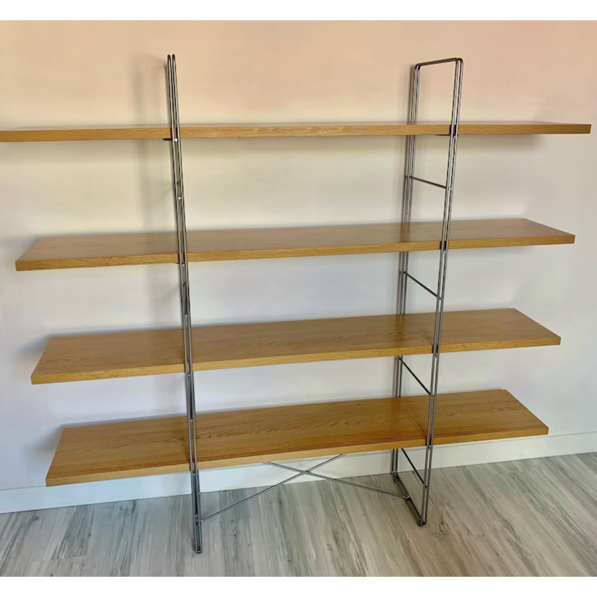 IKEA Niels Gammelgaard 1980s Shelf – Vintage Industrial Design – Rare Scandinavian Metal TUBO Bookcase