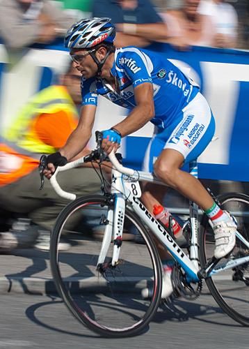 Italian rider Michele Scarponi did his bit to help team leader Damiano Cunego.